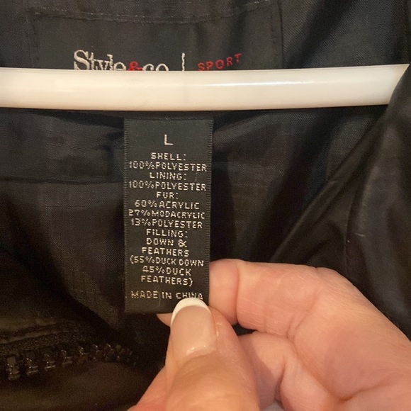 Style & co. I Sport sz.L, *Down* Puffer Coat NWOT - Picture 4 of 6